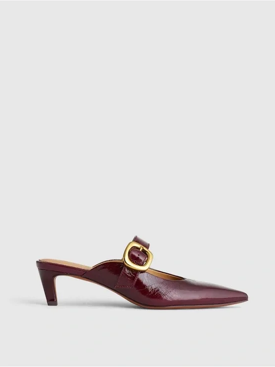 NEW MADEWELL THE EMILIE MULE IN DEEP PLUM LEATHER 9 - Picture 1 of 8